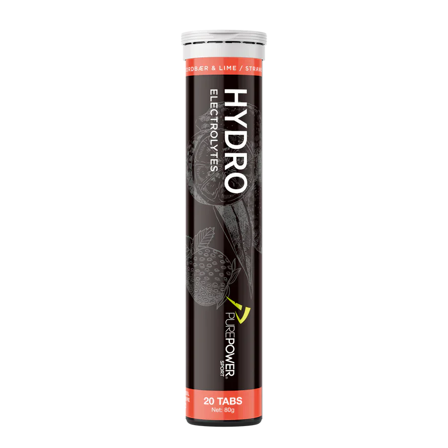 PurePower HydroTabs Elektrolyter – Jordgubb/Lime smak (1 tub med 20 tabletter)