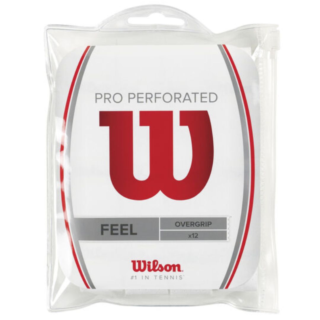 Wilson Pro Overgrip Perforerad (12-pack, Vit) padellife