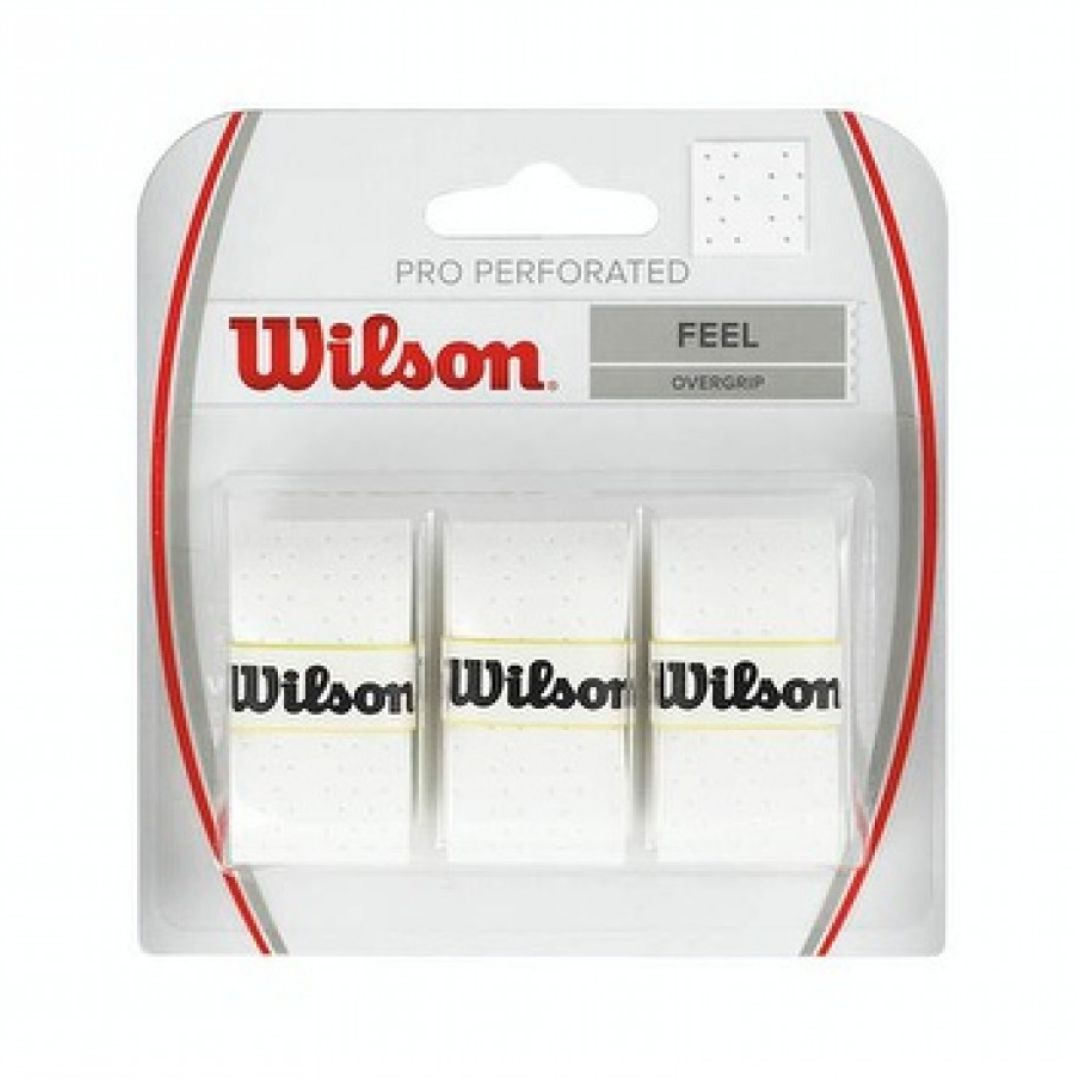Wilson Pro Overgrip Perforerad (3-Pack, Vit) padellife
