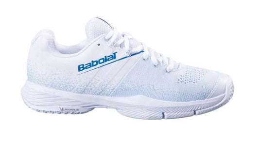 Babolat Sensa Women Padel Shoes (White/Cool Blue)