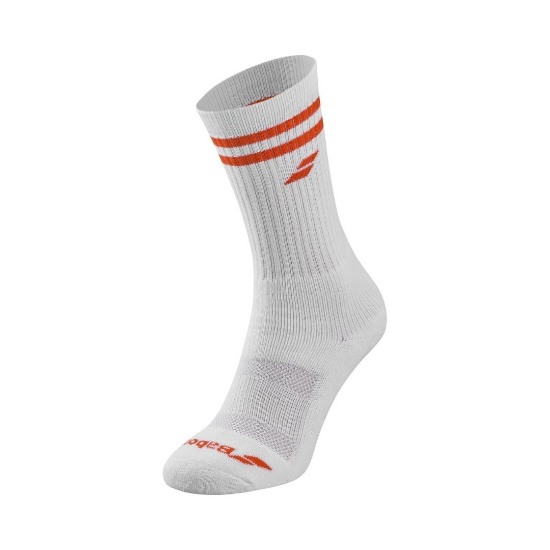 Babolat Team Single Socks Men Strumpor (White/Cherry Tomato)