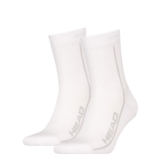 Head Performance Short Crew Tennissockor (2-pack, Vit)