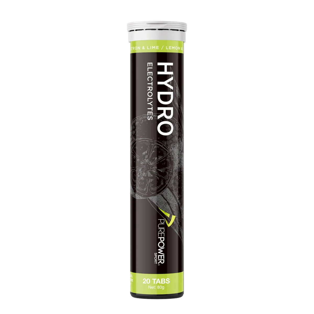 PurePower Hydrotabs Elektrolyter Citron/Lime (1 rör med 20 tabletter)