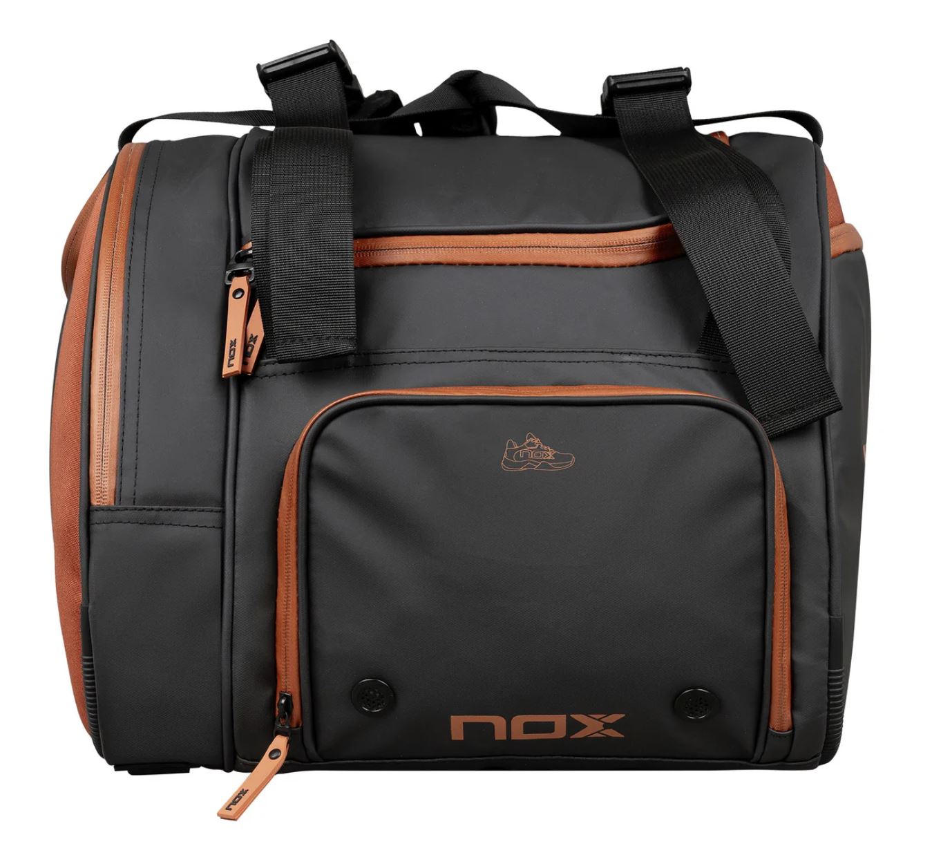 Nox Luxury Open Series Padel Bag (Black/Brown) - Mypadellife.com