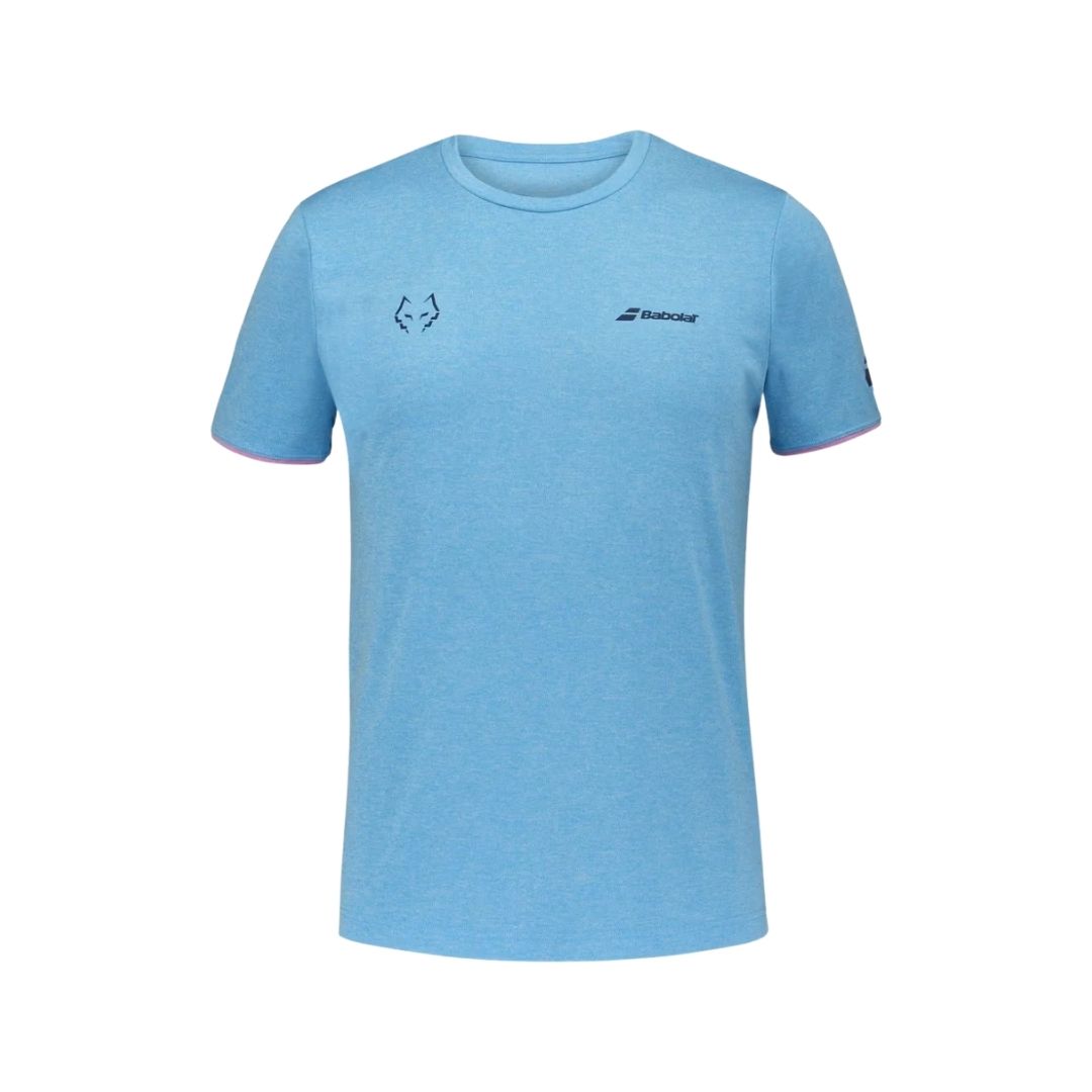 Babolat Crew Neck Tee Juan Lebron T-shirt (Cyan Blue Heather)