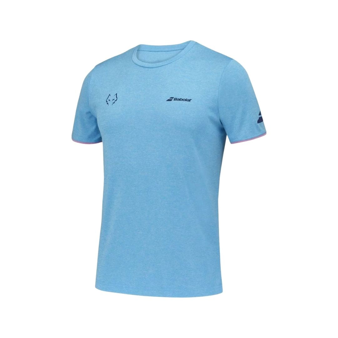 Babolat Crew Neck Tee Juan Lebron T-shirt (Cyan Blue Heather)