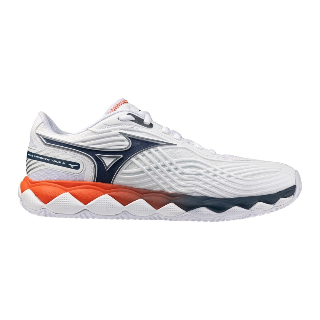 Mizuno Wave Enforce Tour 2 CC (U) (White/Insignia Blue/Orange) Skor