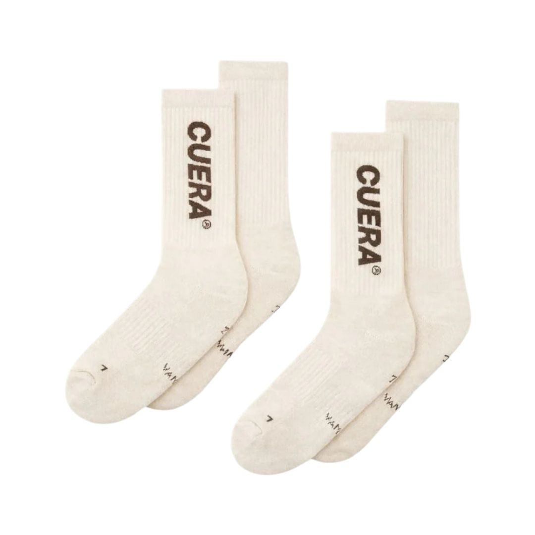 Cuera Padel Socks 2-Pack Off-White/Dark Brown Padelsockor
