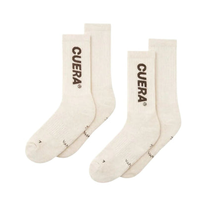 Cuera Padel Socks 2-Pack Off-White/Dark Brown Padelsockor