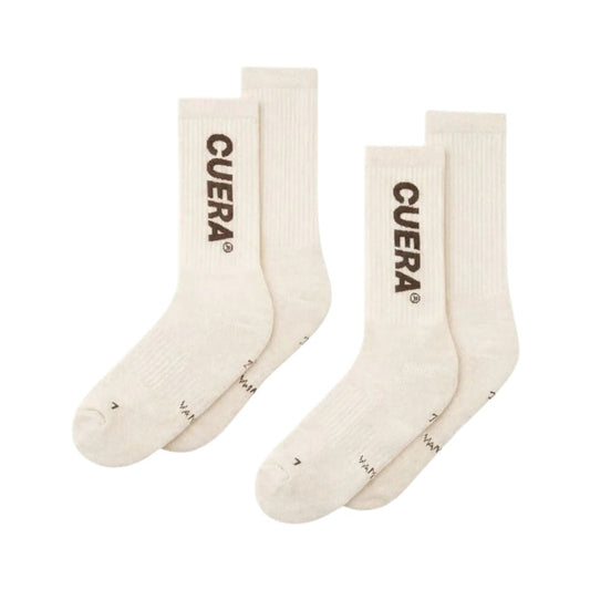 Cuera Padel Socks 2-Pack Off-White/Dark Brown Padelsockor