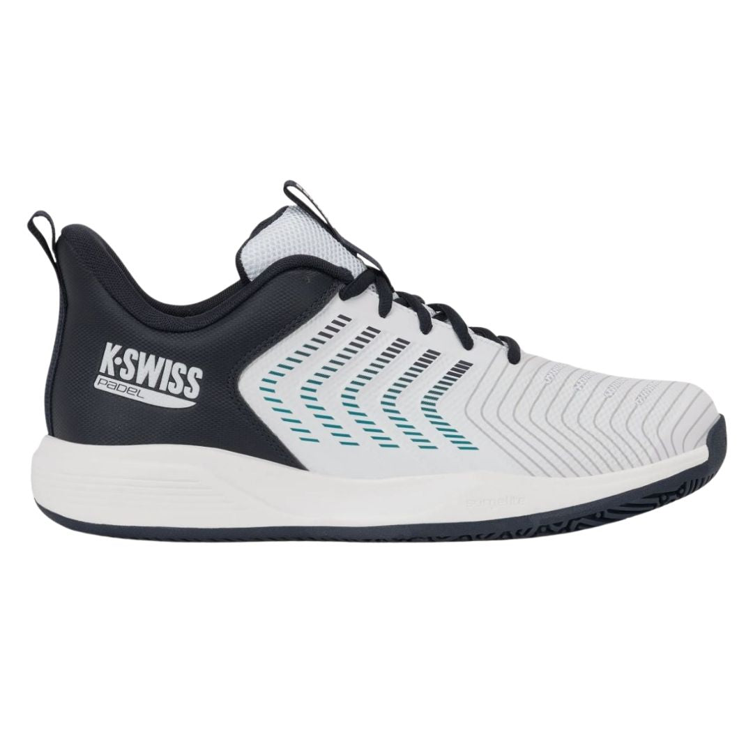 K-Swiss Ultrashot Light (White/Carbon/Baltic) Padelskor