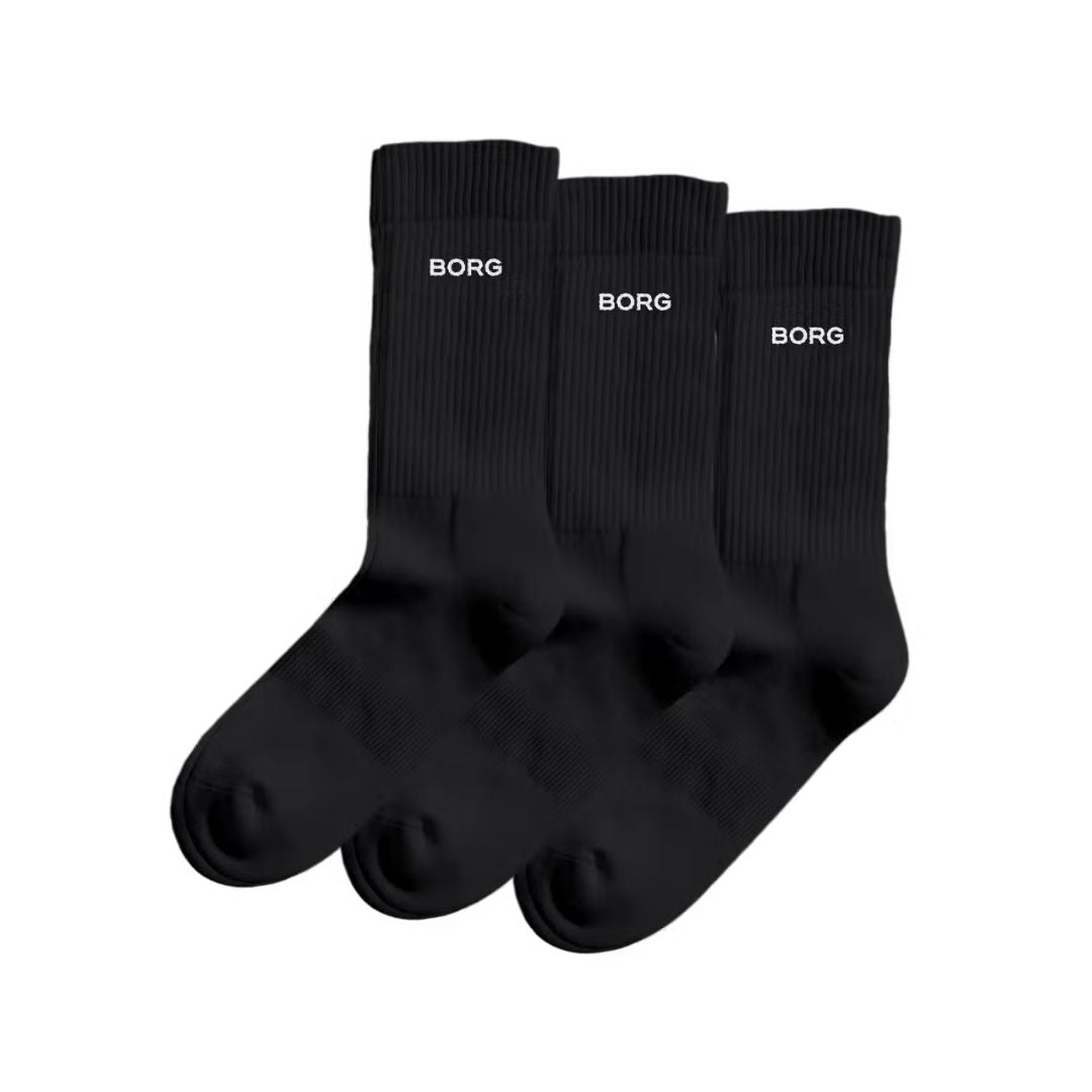 Björn Borg Essential Crew (3-pack, Black) Strumpor