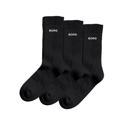 Björn Borg Essential Crew (3-pack, Black) Strumpor