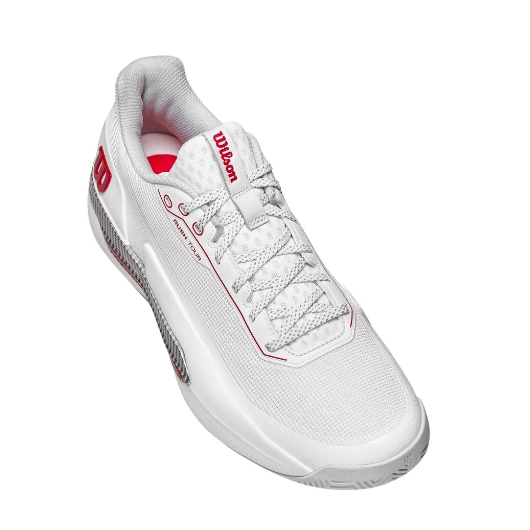 Wilson Rush Tour 5 CTC Padelskor (Bright White/Wilson Red/Microchip)