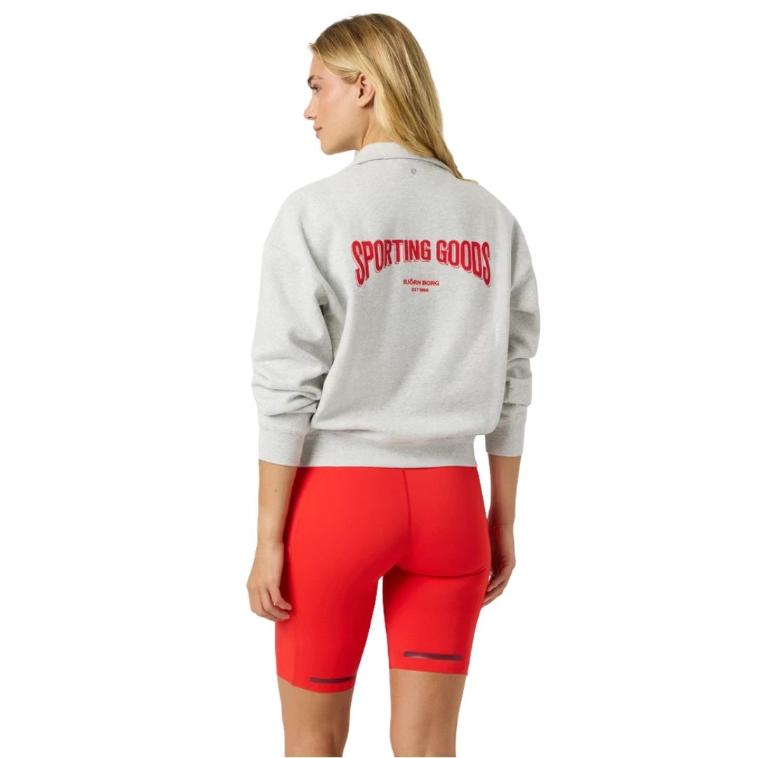Björn Borg Halfzip Sweatshirt Dam (Ultra Light Grey Melange)