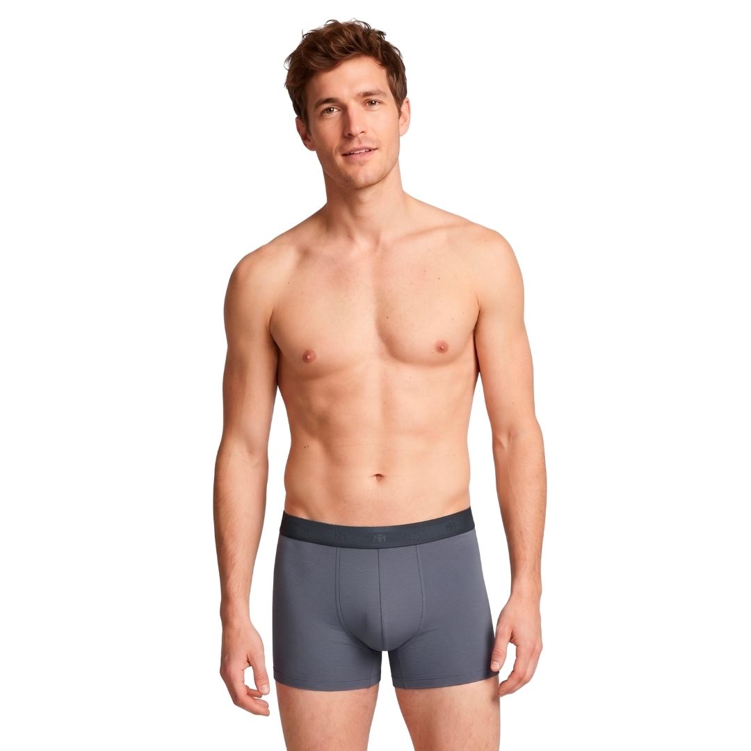 Impetus Plain Boxershorts (2-pack, Grey+Navy Blue)