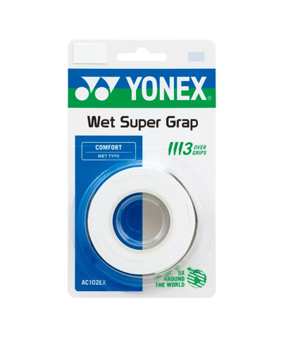 Yonex Wet Super Grap Overgrip (3-pack, vit)