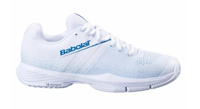 Babolat Sensa Women Padel Shoes (White/Cool Blue)