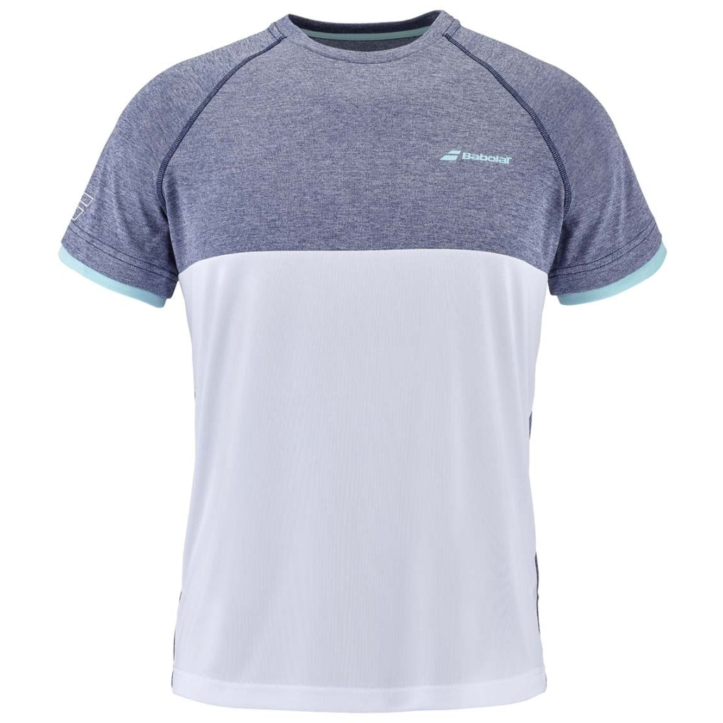 Babolat Play Crew Neck T-shirt (Vit/Blå Hthr)