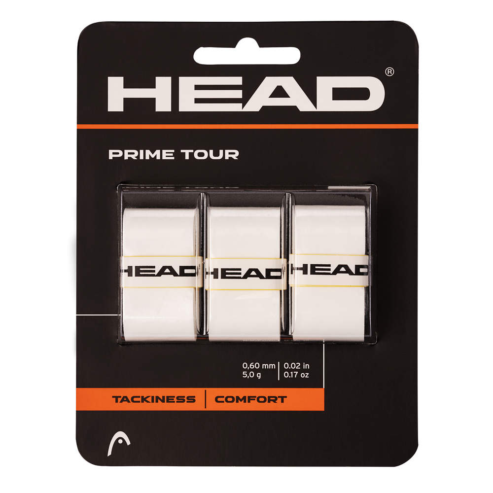 Head Prime Tour overgrip (3-pack, vit)