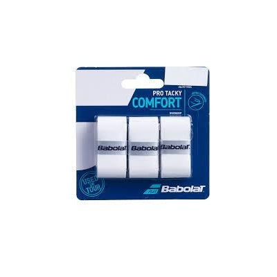 Babolat Pro Tacky Overgrip (Vit, 3-Pack)