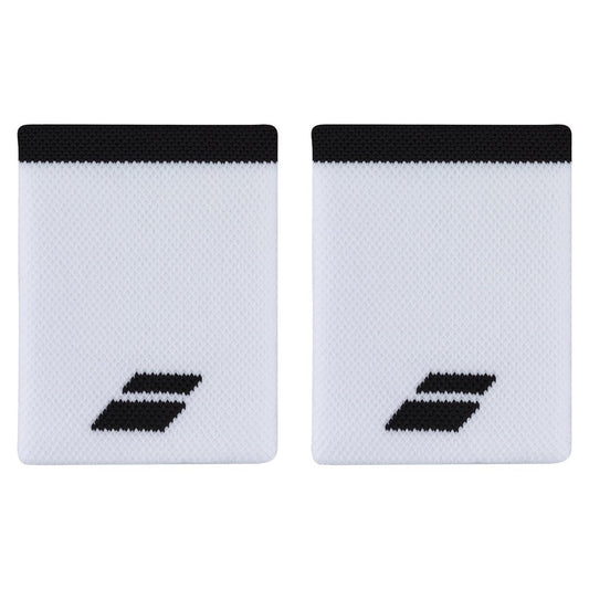 Babolat Logo Jumbo Wristbands (2-pack, vit/svart)