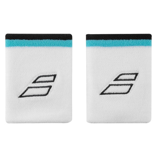 Babolat Terry Jumbo Wristbands (2-pack, Vit/Estate Blå)