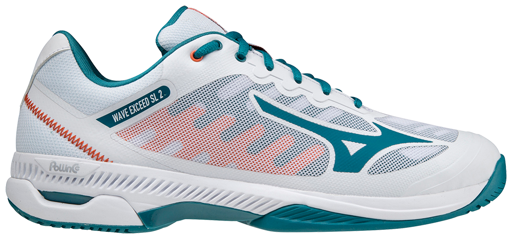 Mizuno Wave Exceed SL 2 (AC) Padelskor (Vit/Harborblue/Firecracker)