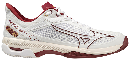 Mizuno Wave Exceed Tour 5 AC Women Padelskor (Vit/Cabernet/Papyrus)